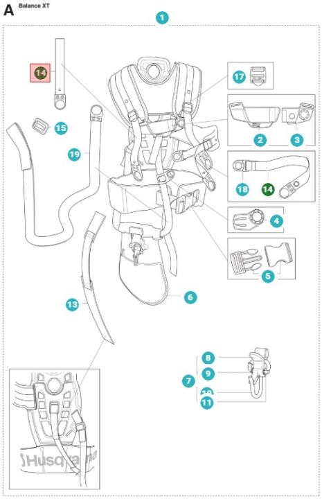 Bande 5039961-07 dans le groupe Pièces De Rechange / Pièces détachées Débroussailleuses / Pièces détachées Husqvarna 555RXT chez GPLSHOP (5039961-07)