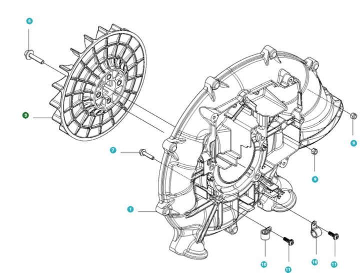 Roue de ventilateur dans le groupe Pièces De Rechange / Pièces détachées Souffleurs de feuilles / Pièces détachées Husqvarna 530BT chez GPLSHOP (5041219-02)