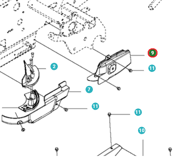 Couvercle de courroie dans le groupe Pièces De Rechange / Pièces détachées Jonsered Tondeuse autoportée / Pièces détachées Jonsered FR 2216 MA 4x4 chez GPLSHOP (5160188-02)