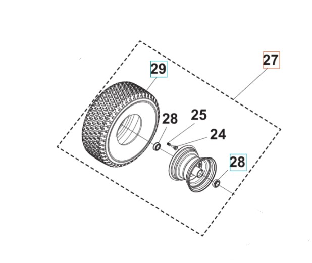 Kit de roues TS 112, TS 114, TC 215T, TC 220T, TS 112, TS 114, TS 215T, TS 217T dans le groupe Pièces De Rechange chez GPLSHOP (5311479-41)