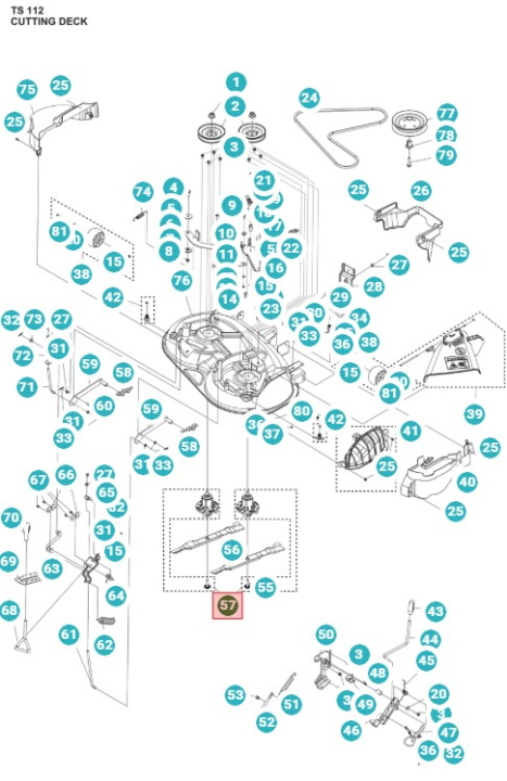 Ensemble de boîtier de lame dans le groupe Pièces De Rechange / Pièces détachées Tracteurs tondeuses / Pièces détachées Husqvarna TS 112 chez GPLSHOP (5473171-01)