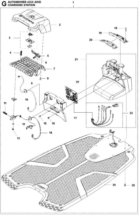 Station de charge 435X AWD, 535AWD dans le groupe Pièces De Rechange Robots Tondeuse / Pièces détachées Husqvarna Automower® 435X AWD / Automower 435X AWD - 2023 chez GPLSHOP (5953101-03)