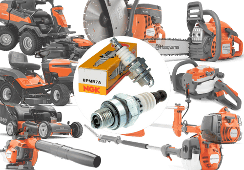 Spark plugs with Husqvarna forestry and garden products: chainsaw, brushcutter, hedgetrimmer, leaf blower, lawn mower etc